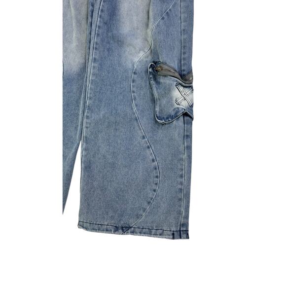 Aelfric Eden y2k Baggy Wide Leg Jeans Size Medium x 32 Skater Streetwear Grunge - Picture 4 of 10